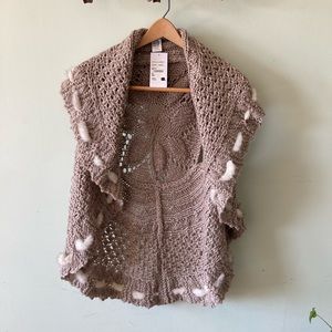 Knitted Vest with Mink Trim NWT